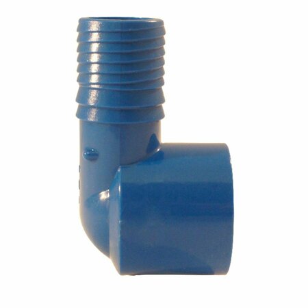 BLUE TWISTERS 1 in. Insert x 1 in. Dia. FPT Polypropylene Elbow, Blue 4814364